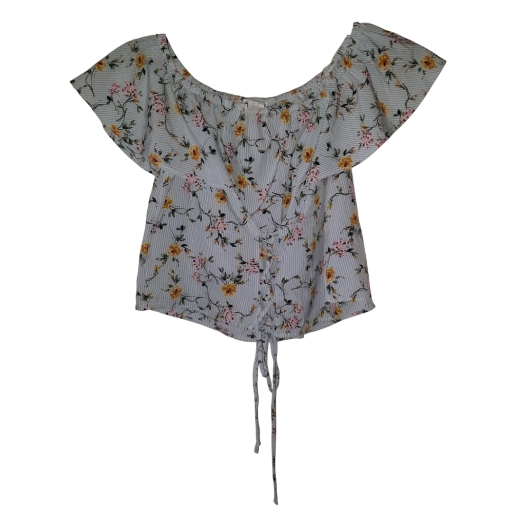 Miley & Molly Off The Shoulder Cropped Top Large